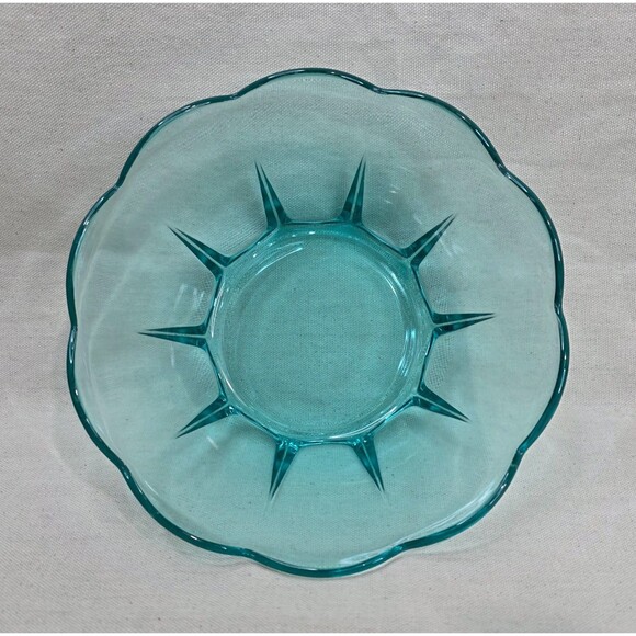 Anchor Hocking Swedish Modern Aquamarine Glass Serving Bowl – Made in USA -1960s - Picture 6 of 11